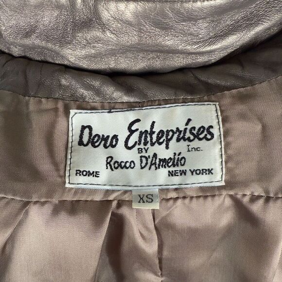 Vintage 80’s Rocco D’Amelio Leather Puff Sleeve Long Steampunk Coat - Women’s XS - Picture 6 of 8